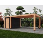 Overkapping Moderno Enkelwandig 700cm x 350cm met schuur 200cm