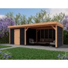 Overkapping Basic 700cm x 300cm met schuur 300cm