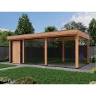 Overkapping Deluxe Enkelwandig 700cm x 400cm met schuur 200cm