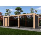 Overkapping Moderno Enkelwandig 800cm x 350cm met schuur 200cm