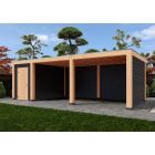 Overkapping Moderno Enkelwandig 800cm x 400cm met schuur 200cm