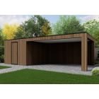 Tuinhuis Composiet Rhombus Teak 800cm x 370cm met schuur 300cm