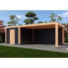 Overkapping Moderno Dubbelwandig 800cm x 300cm met schuur 300cm