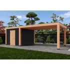 Overkapping Moderno Dubbelwandig 800cm x 400cm met schuur 300cm