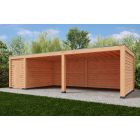 Overkapping Moderno Enkelwandig 900cm x 400cm met schuur 200cm