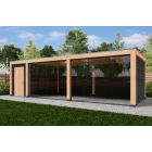 Overkapping Moderno Enkelwandig 900cm x 350cm met schuur 200cm