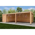 Overkapping Moderno Enkelwandig 900cm x 300cm met schuur 200cm