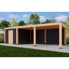 Overkapping Moderno Dubbelwandig 900cm x 400cm met schuur 300cm