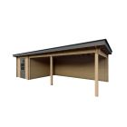 Tuinhuis Nordline 860cm x 340cm incl. schuur 200cm