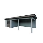 Tuinhuis Nordline 860cm x 340cm incl. schuur 300cm