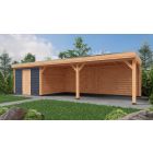 Overkapping Deluxe Dubbelwandig 900cm x 300cm met schuur 200cm