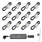 Set van 12-Ledspots kleur Aluminium AB - Warmwit