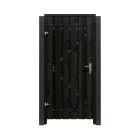 Grenen zwart gespoten tuinpoort 195cm hoog incl. kozijn, slot en bevestigingsmateriaal