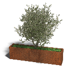 Cortenstaal plantenbak Texas xxl 160 x 30 cm