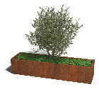 Cortenstaal plantenbak Texas xxl 200 x 50 cm
