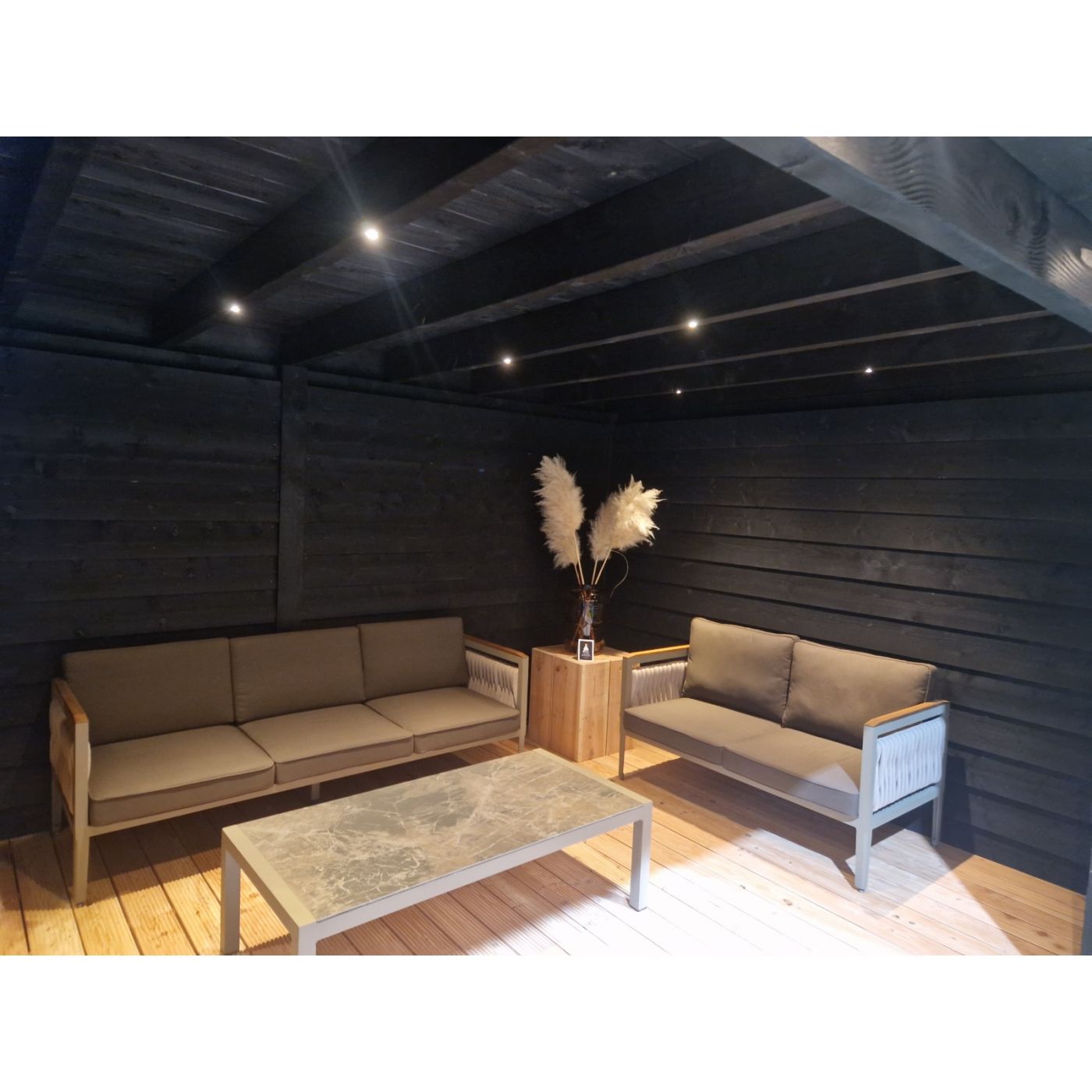 Overkapping Zwart 700cm x 400cm.