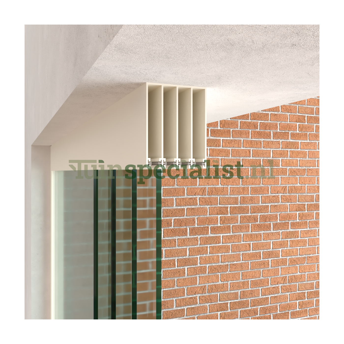 4-rail glazen schuifwand tot 3860 mm zuiverwit (Ral 9010) (4 x 980mm glas)