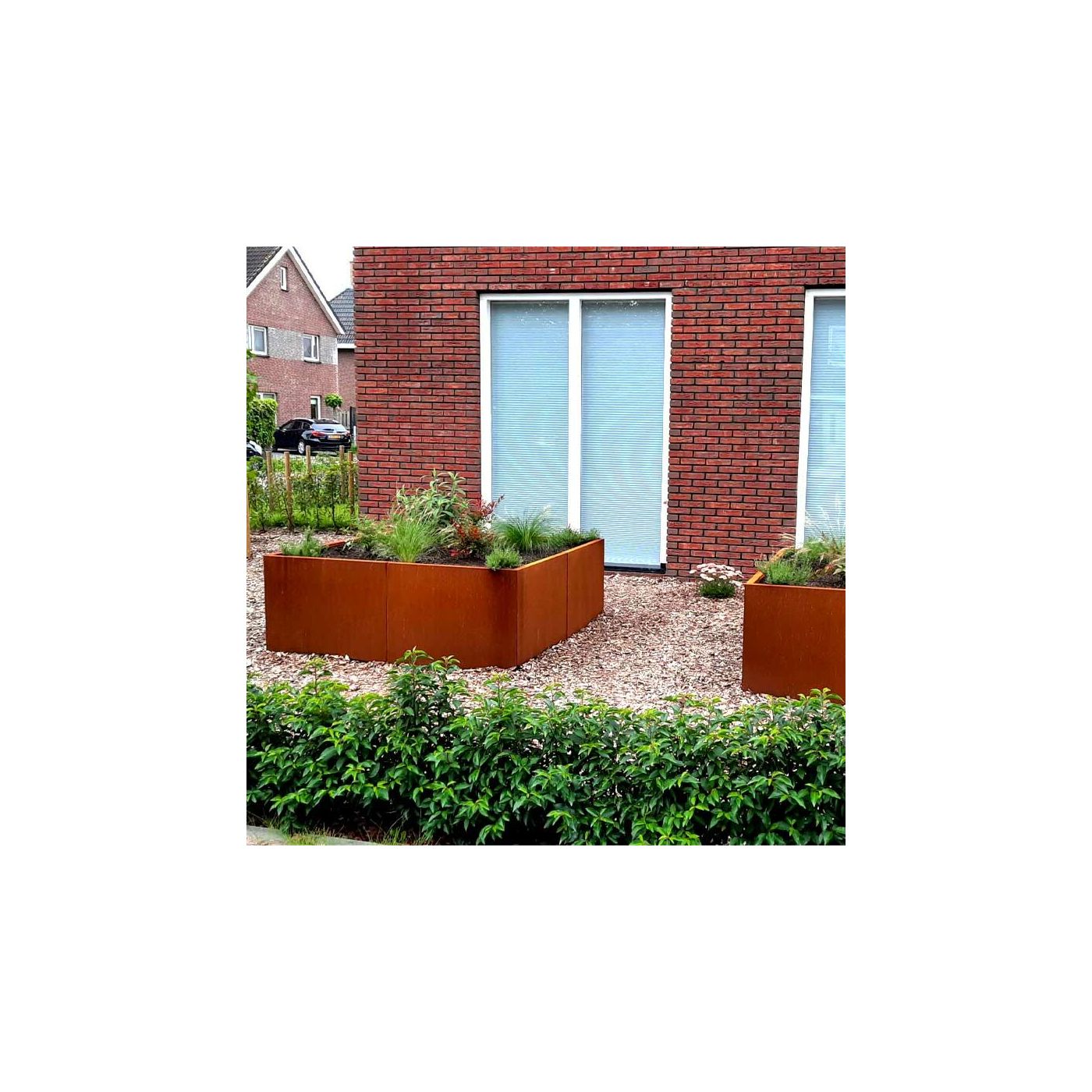 Cortenstaal plantenbak Miami xxl 160 x 160 cm