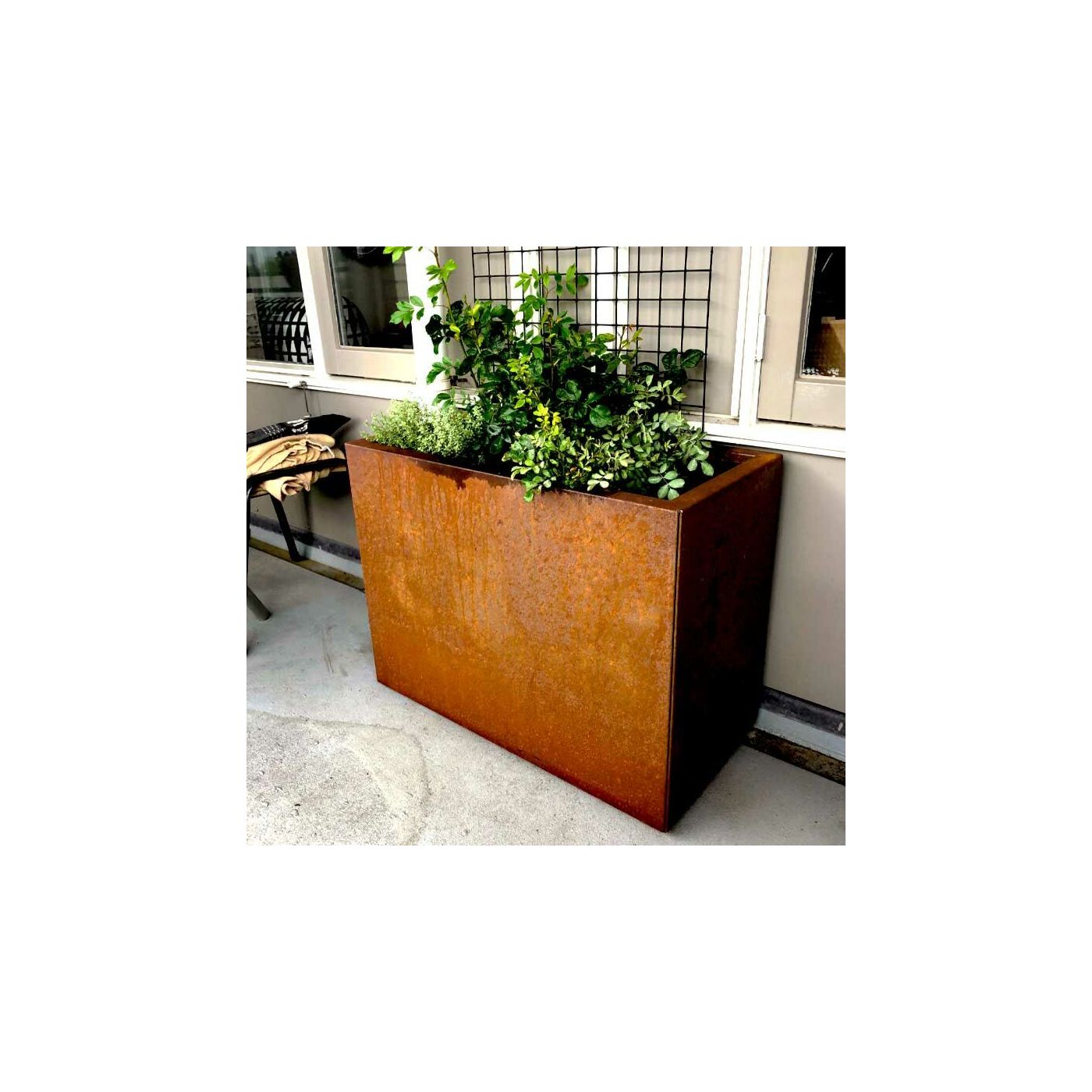 Cortenstaal plantenbak Texas 40 x 80 cm
