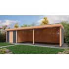 Overkapping Deluxe Dubbelwandig 1000cm x 300cm met schuur 300cm