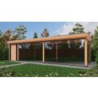 Overkapping Deluxe Enkelwandig 1000cm x 400cm met schuur 200cm
