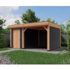 Overkapping DeLuxe Dubbelwandig 500cm x 400cm met schuur 200cm