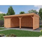 Overkapping DeLuxe Dubbelwandig 700cm x 300cm met schuur 200cm