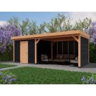 Overkapping Basic 700cm x 300cm met schuur 300cm