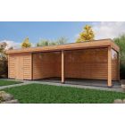 Overkapping Deluxe Dubbelwandig 900cm x 350cm met schuur 300cm