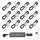 Set van 12-Ledspots kleur Aluminium AB - Warmwit