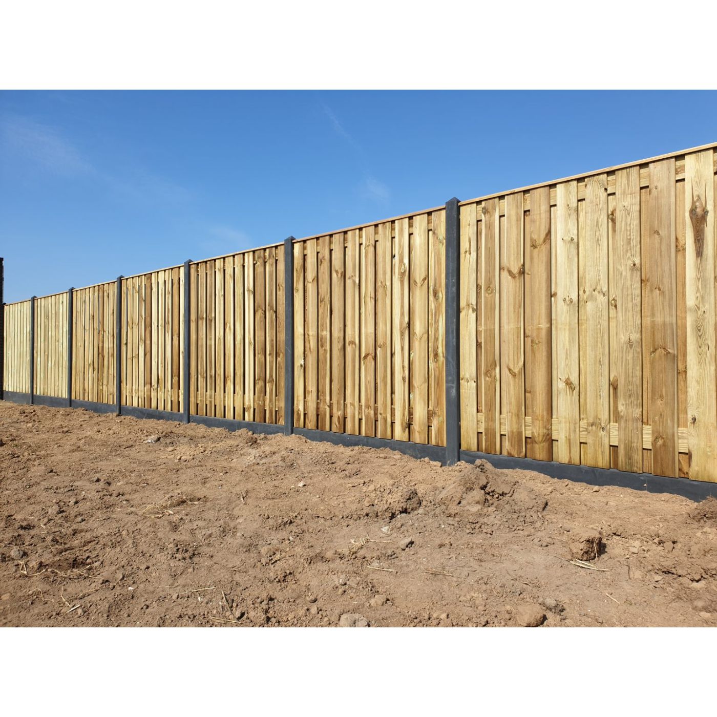 Hout/Beton schutting pakket Grenen 23 planks