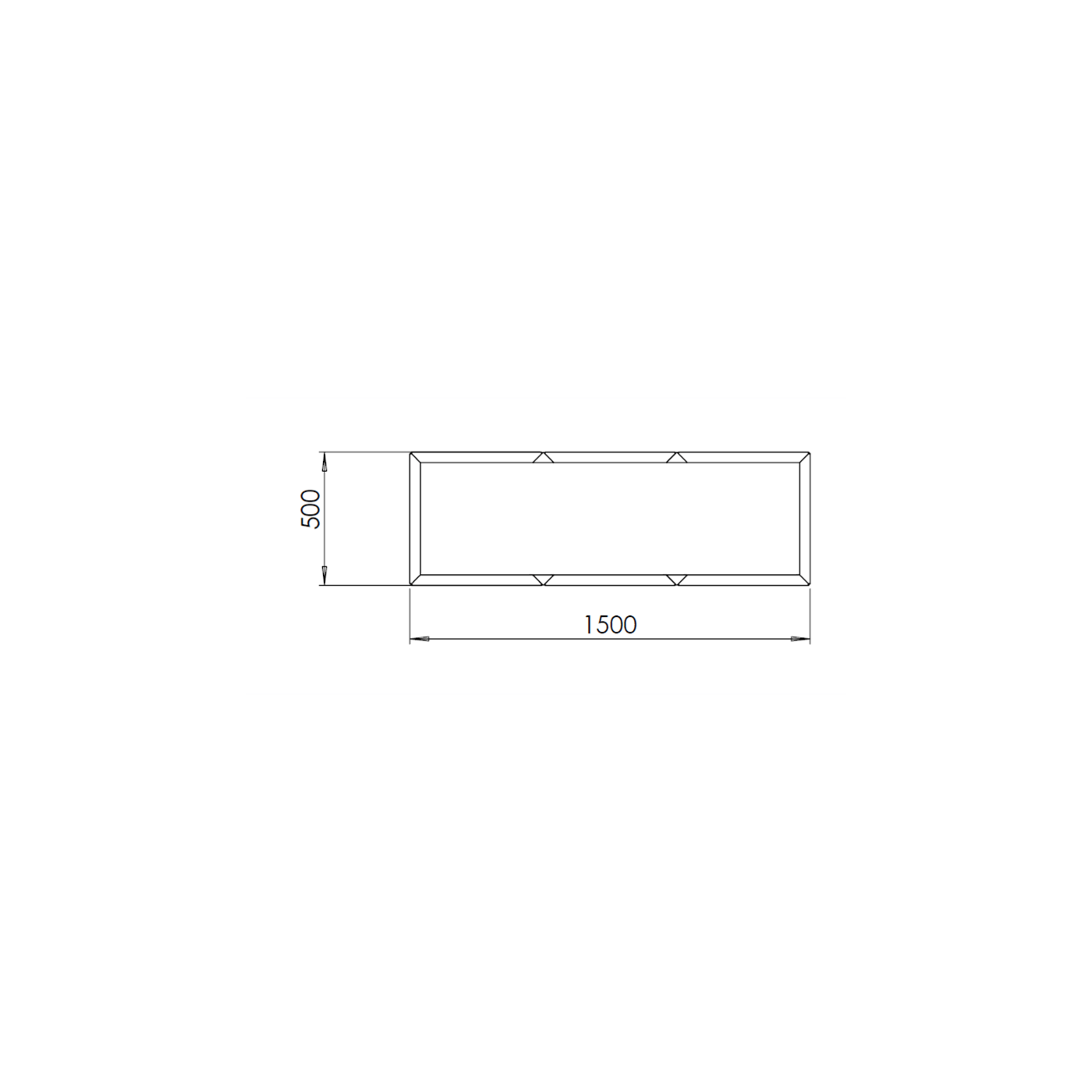 Cortenstaal plantenbak Texas xxl 150 x 50 cm