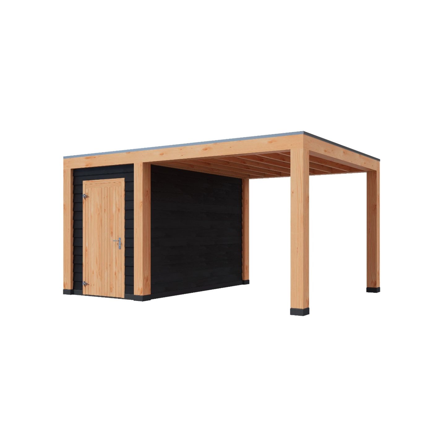 Overkapping Moderno 500cm x 350cm met schuur 200cm