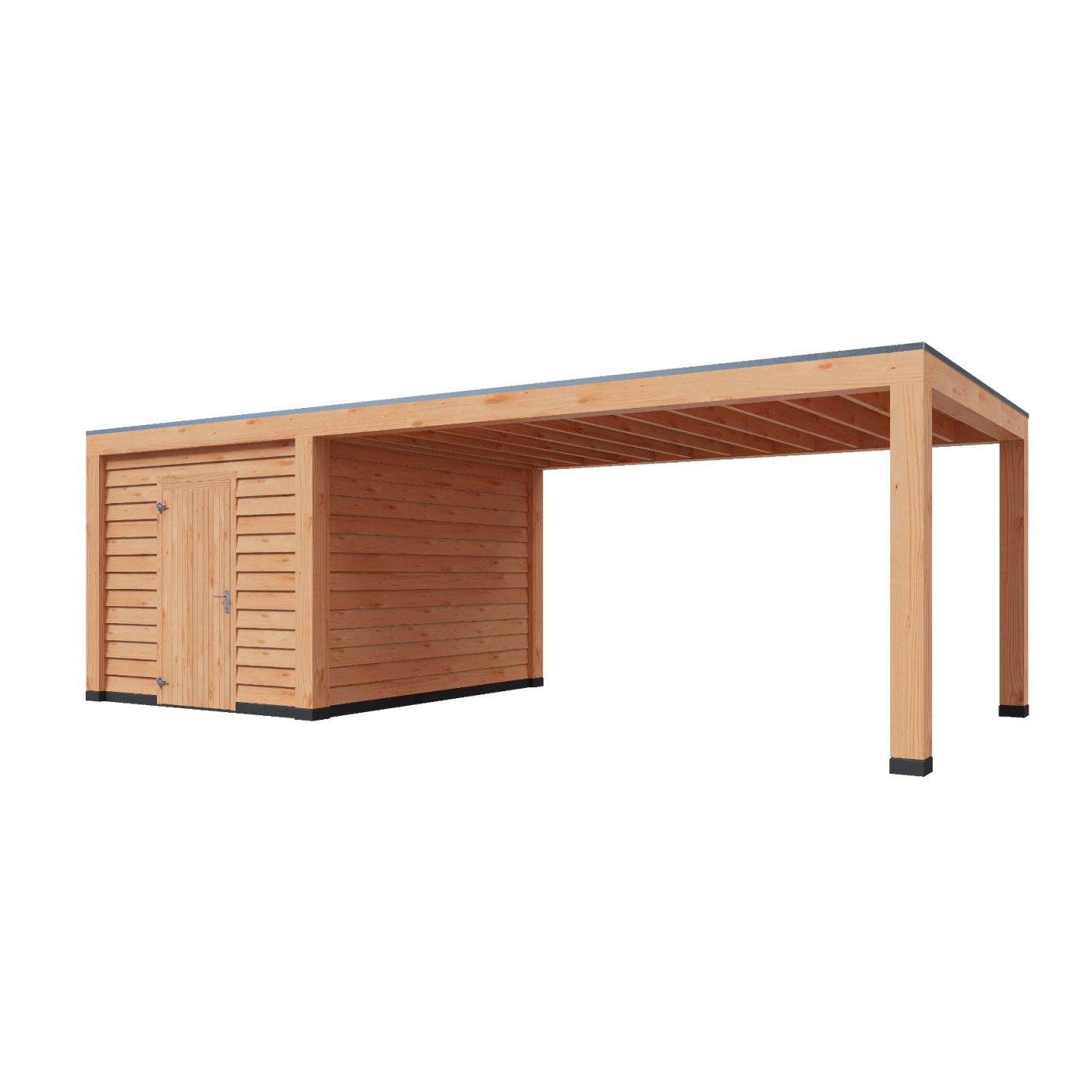 Overkapping Moderno Dubbelwandig 800cm x 350cm met schuur 300cm