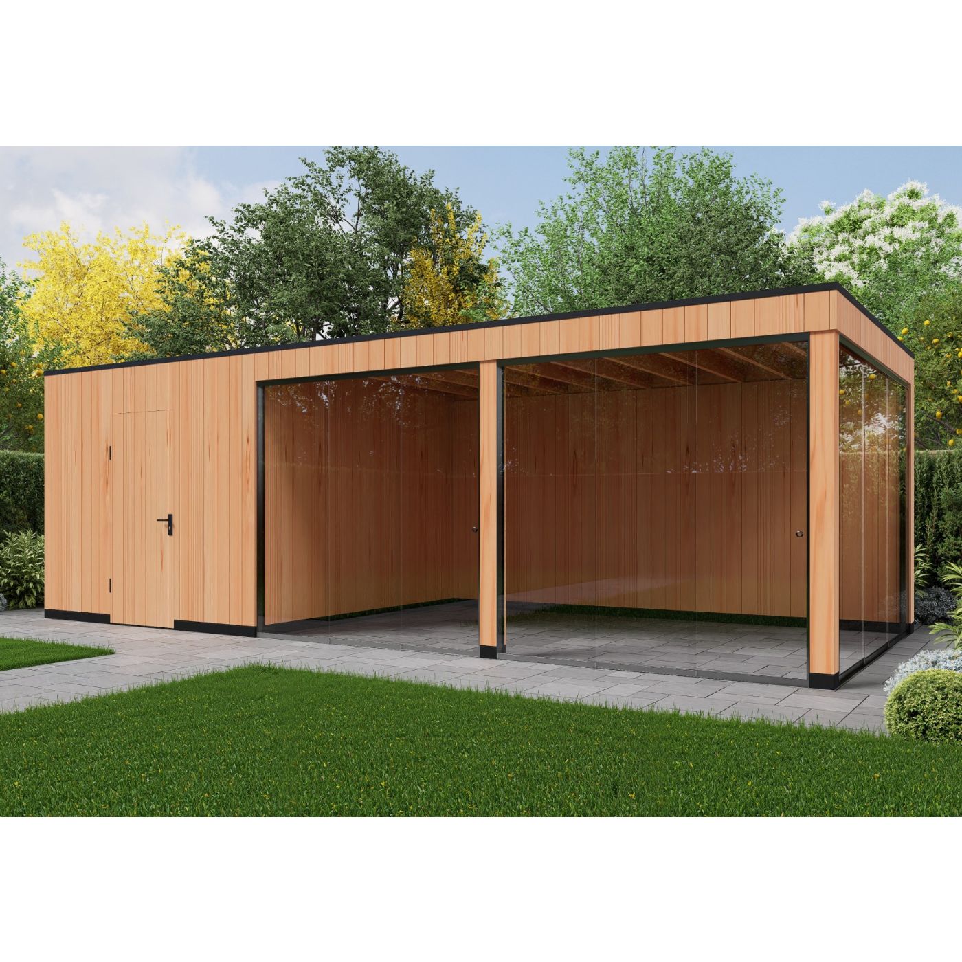 Tuinhuis Elegance 800cm x 400cm met schuur 200cm