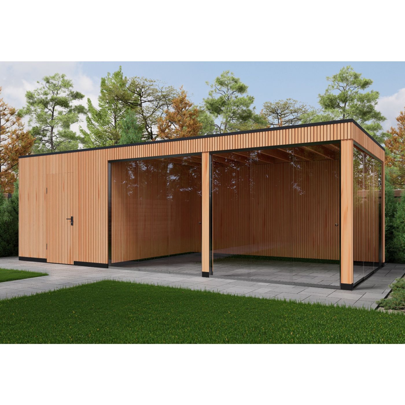 Tuinhuis Elegance 800cm x 350cm met schuur 300cm
