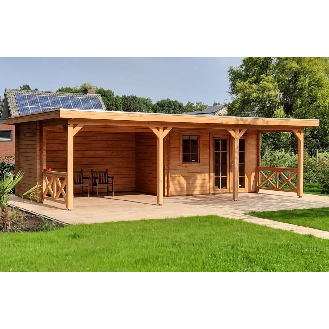 Tuinhuis Nordline 860cm x 390cm incl. schuur 300cm
