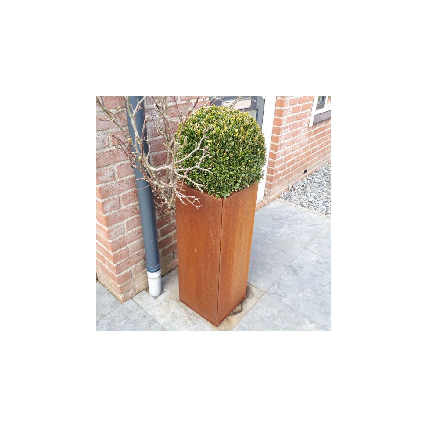 Cortenstaal plantenbak Miami 30 x 30 cm