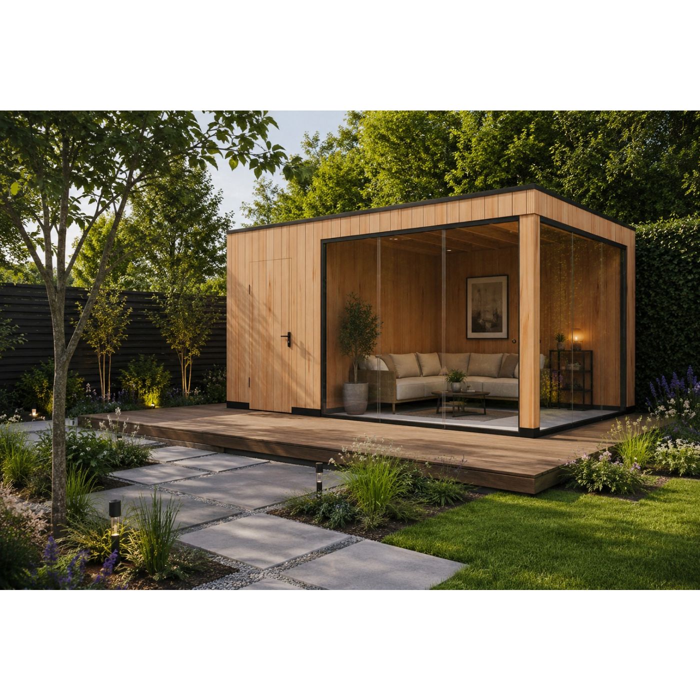 Tuinhuis Elegance 500cm x 400cm met schuur 200cm
