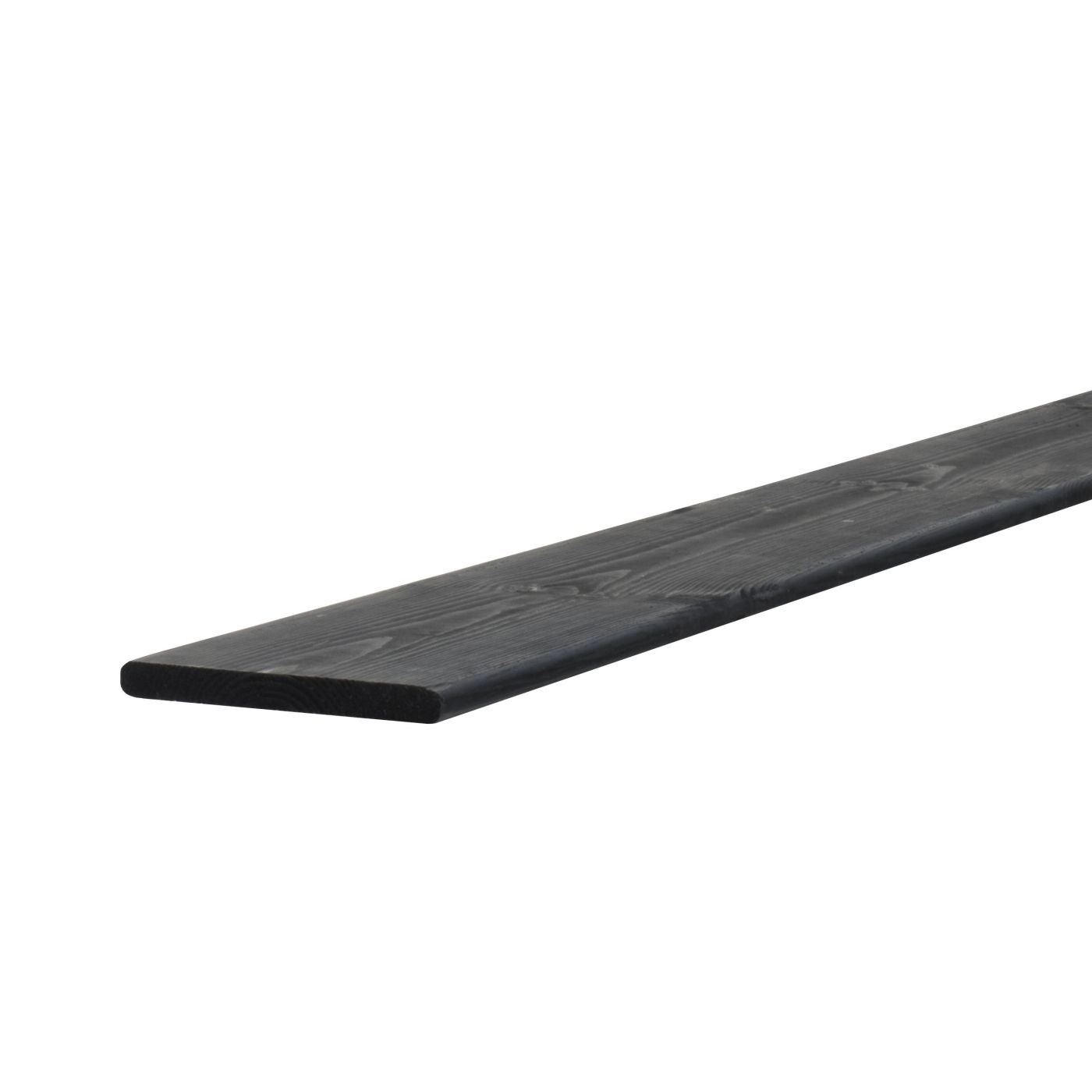 Grenen geschaafde plank 1,5 x 14 x 179,5 cm, geïmpregneerd en zwart gedompeld