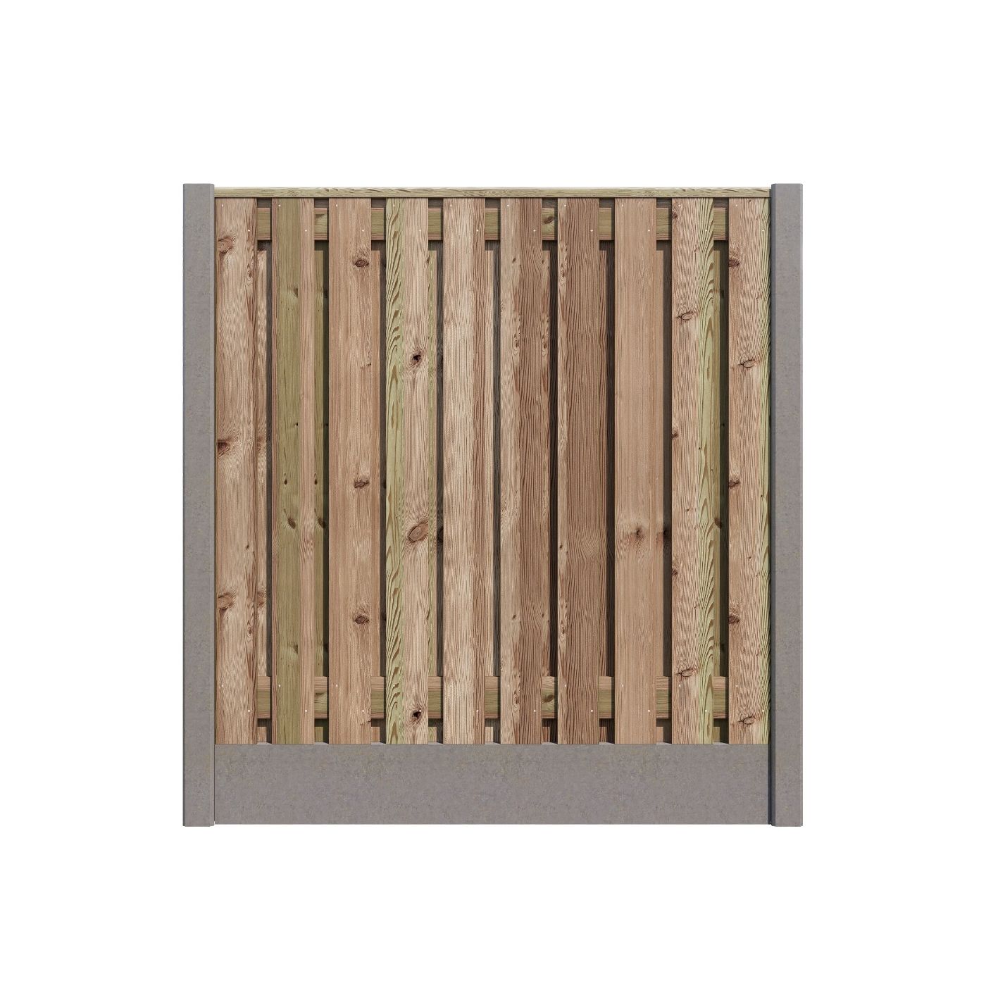 Hout/Beton schutting pakket Grenen 21 planks