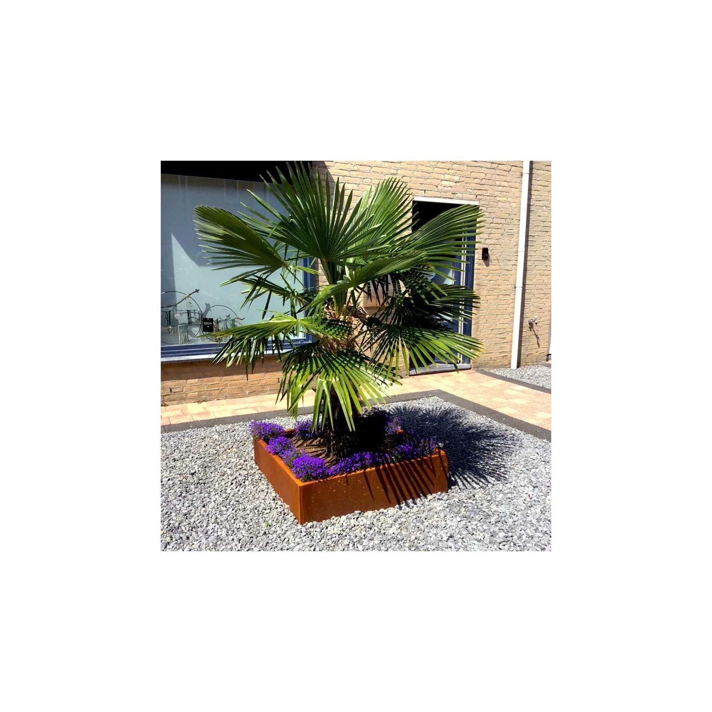 Cortenstaal plantenbak Miami 100 x 100 cm
