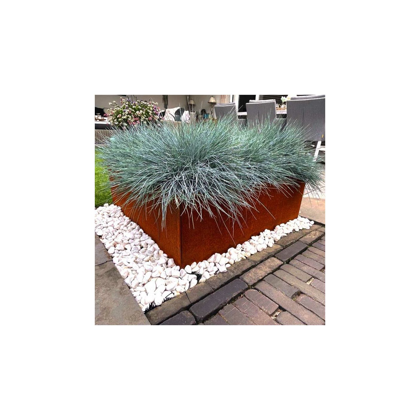 Cortenstaal plantenbak Miami 80 x 80 cm