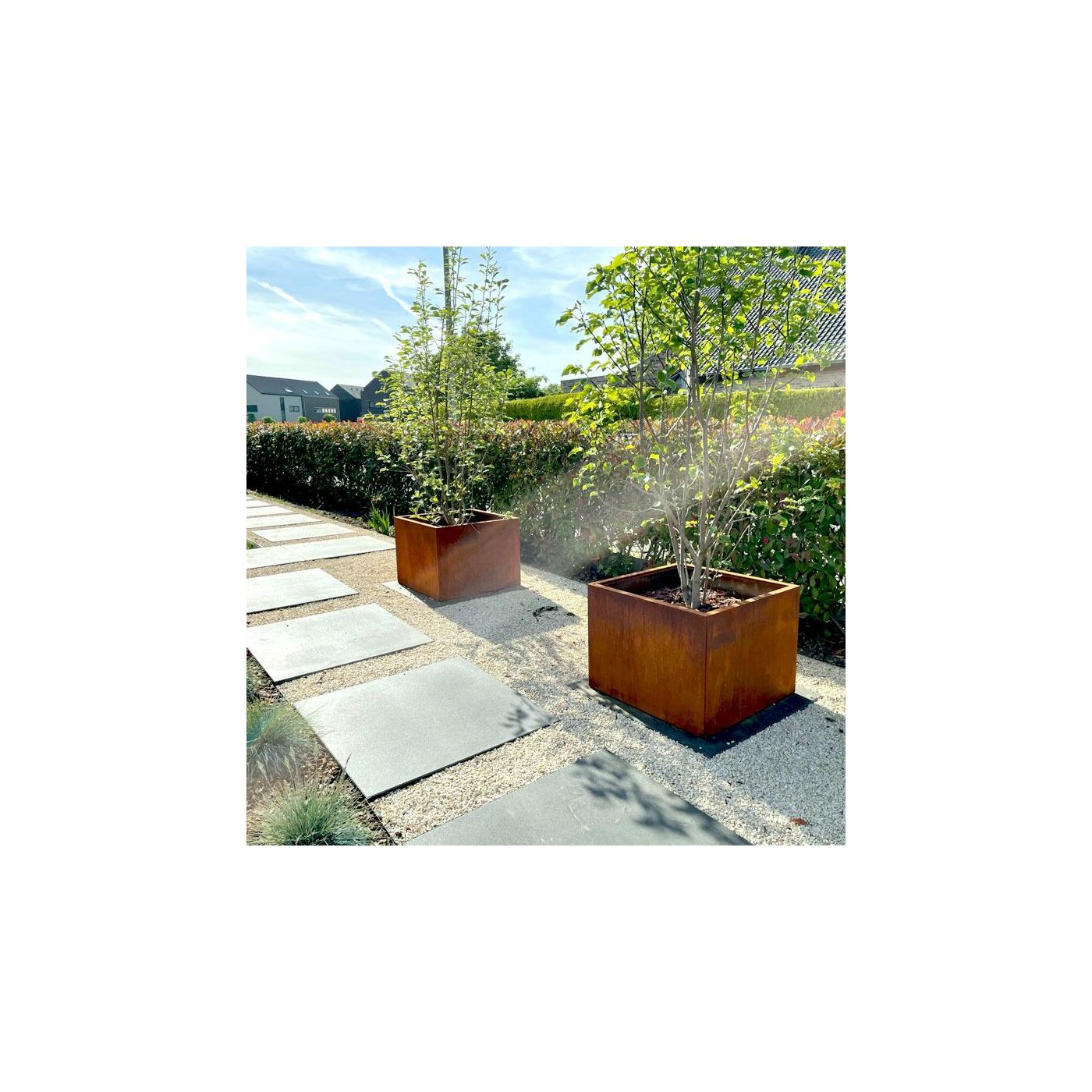 Cortenstaal plantenbak Miami 80 x 80 cm