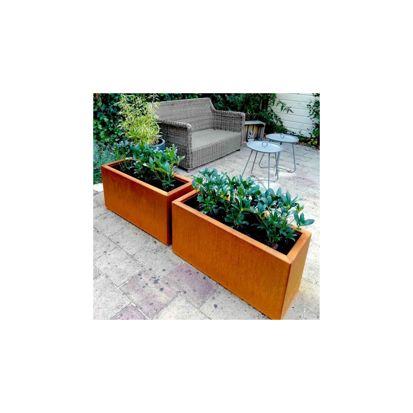 Cortenstaal plantenbak Texas 30 x 80 cm