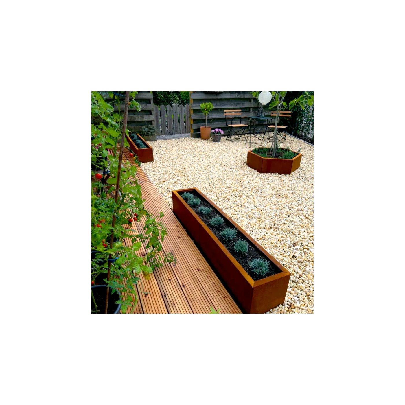 Cortenstaal plantenbak Texas xxl 160 x 30 cm