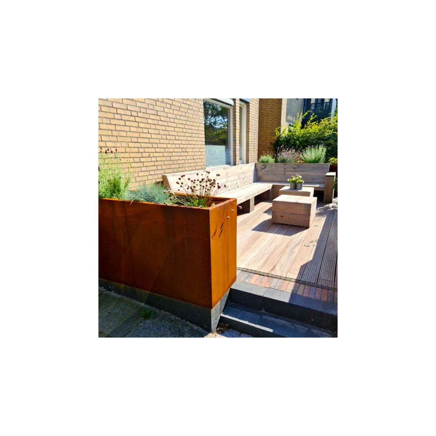 Cortenstaal plantenbak Texas xxl 160 x 50 cm
