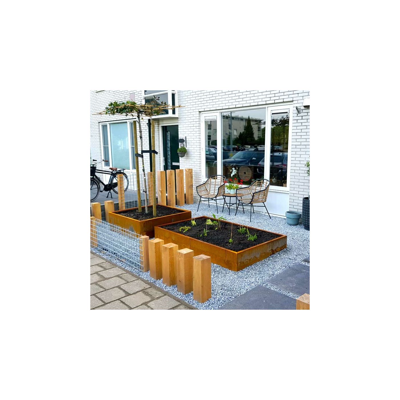 Cortenstaal plantenbak Texas xxl 200 x 120 cm