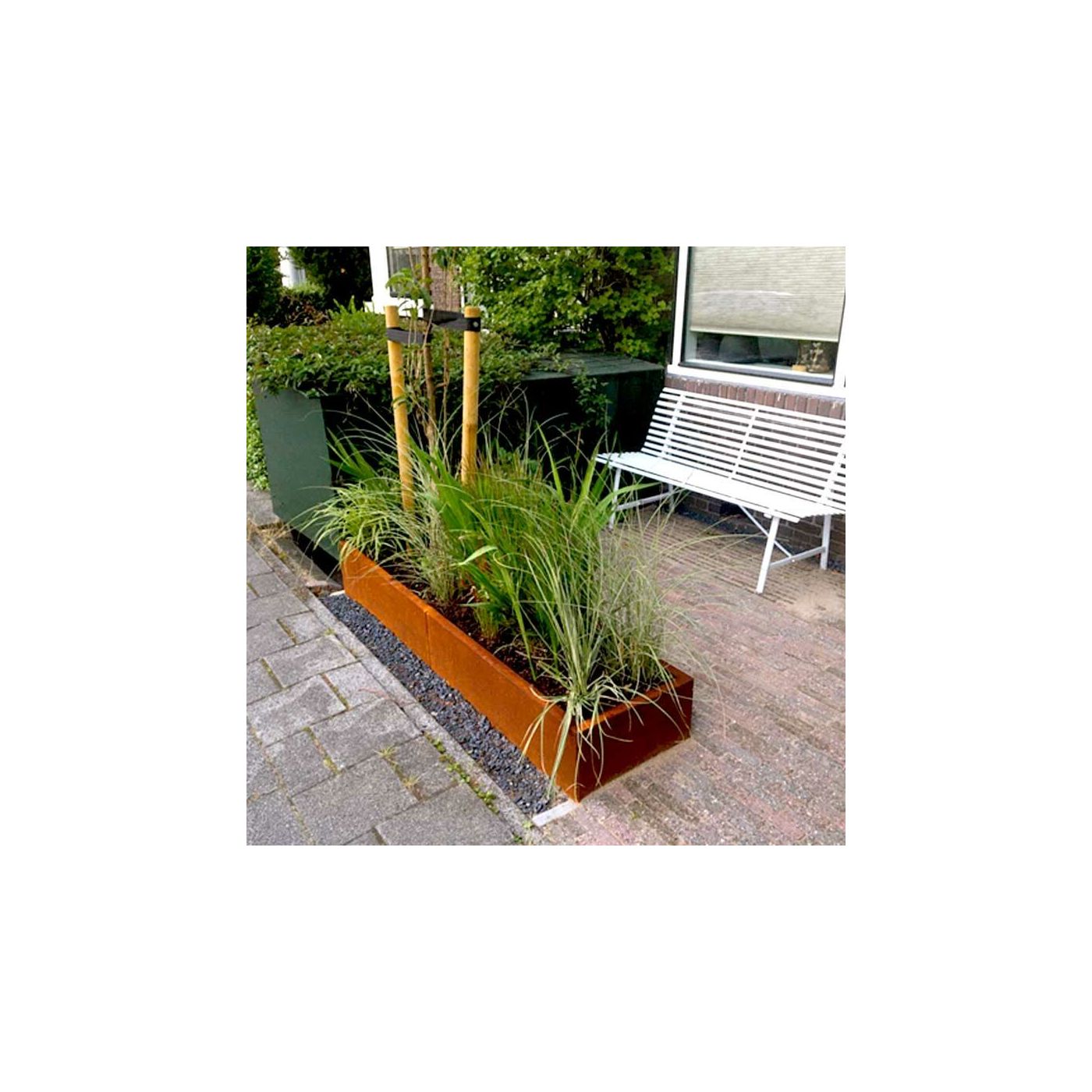 Cortenstaal plantenbak Texas xxl 200 x 50 cm