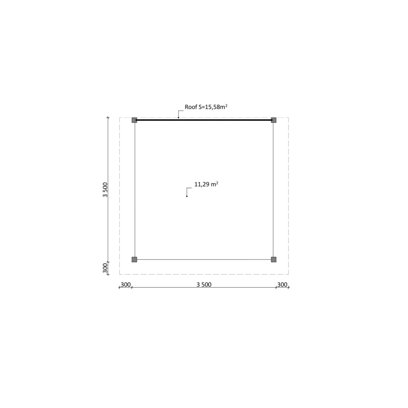 Overkapping Woodline 410cm x 380cm